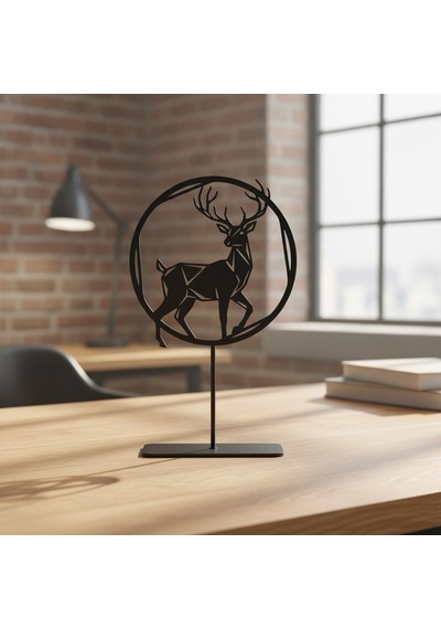 Geyik Metal Masaüstü Dekor - Modern Tasarımlı Ev Ve Ofis Aksesuarı
