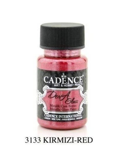 Cadence Dora Glass Metalik Cam Boyası 50 Ml. 3133 Kırmızı