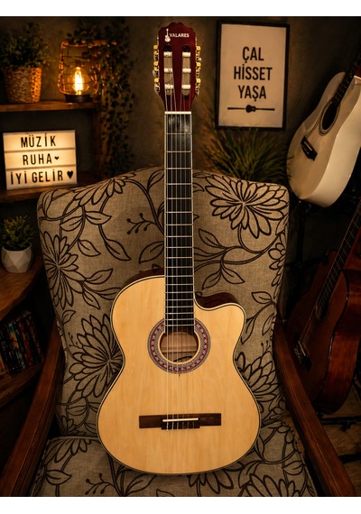 Qcg10cs Elektro Klasik Gitar Ve Seti 3 Bant Ekolayzır Üst Seviye Sahne Performansı Full Aksesuar Hediye Yeni Ürün Natural