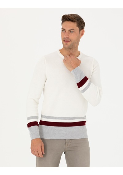 Pierre Cardin Erkek Ekru Triko Kazak 50278086-vr019 Ekru