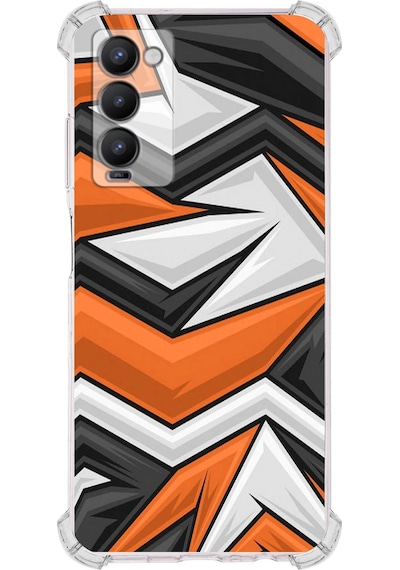 Tecno Camon 18 Uyumlu Köşe Korumalı Grafiti Tasarımlı Şeffaf Silikon Kılıf Şeffaf