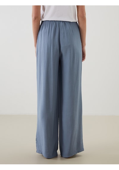 Lcw Modest Mavi Beli Lastikli Dokulu Kadın Pantolon