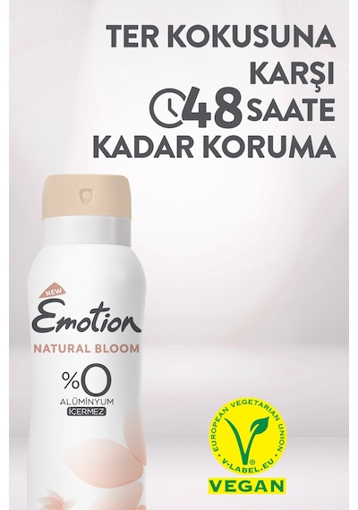 Natural Bloom Kadın Alüminyumsuz Vegan Deodorant 3x150ML Hızlı Kurur, Leke Bırakmaz