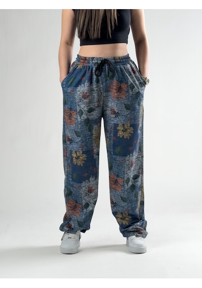 Cocopelli Paça Ayarlamalı Çiçek Desenli Jogger Pantolon Coc2804 Desenli
