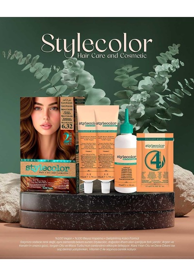 Stylecolor Bitkisel İçerikli Vegan Krem Saç Boyası 6.32 - Kahve Karamel