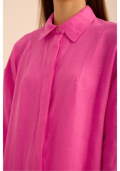Aker Keten Tunik Pembe Pembe
