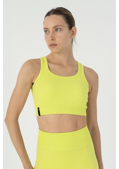 Maraton Slimfit Kadın Kapalı Yaka Neon Yeşil Bra Neon Yeşil