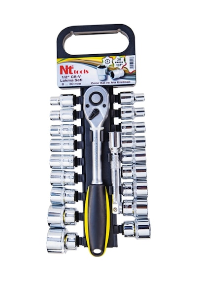 Nt Tools 20 Parça 1/2" Altı Köşe Cr-v Lokma Seti