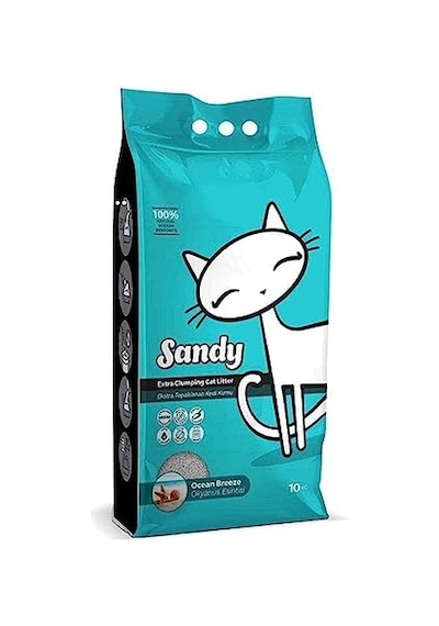 Sandy Okyanus Esintisi Kokulu Topaklanan Kedi Kumu 10kg