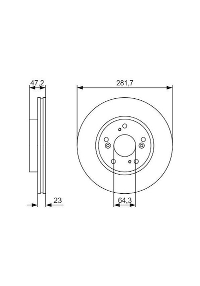 Honda Cr-V Ön Fren Diski Küçük Tip 282 Mm Çap 2002-2006 Bosch