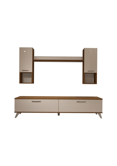 Decoraktiv Eko 5da Mdf Std Retro Tv Ünitesi Tv Sehpası Ceviz - Beyaz