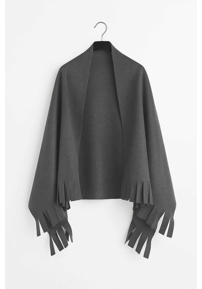 Softiva Omuz Şalı 70x180 Cm Unisex Kışlık Şal Antrasit Gri Çok Renkli