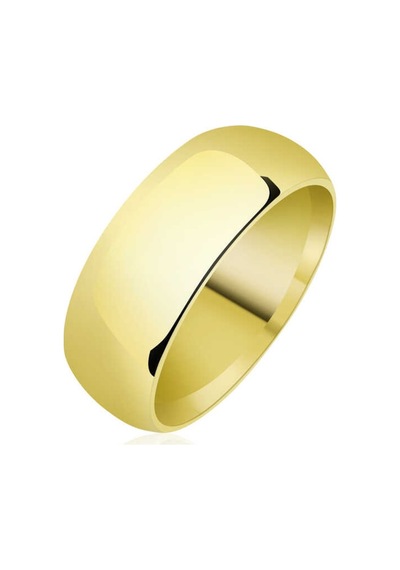 8 Mm Düz Bombeli Gold Gümüş Alyans (551177712)