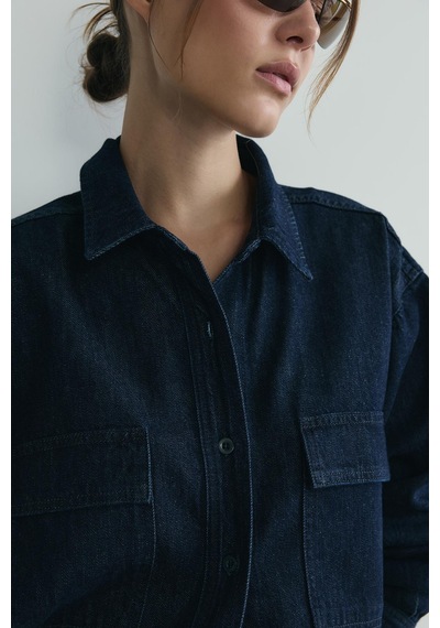 Suud Collection Mavi 88 Oversize Denim Gömlek