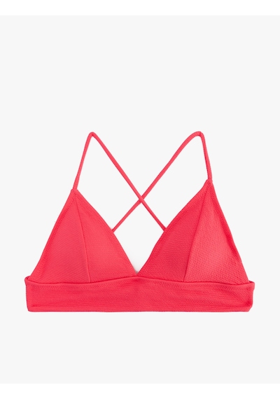 Koton Arkası Çapraz Askılı Bağlama Detaylı Bralet Bikini Üstü Fuşya 5sak10015mm Fuşya