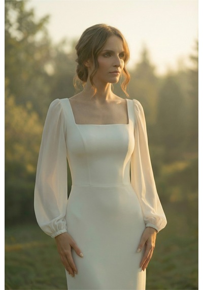 Berissima Bride Kare Yaka Nikah Elbisesi, Balon Uzun Kol, Maxi Yırtmaçlı Etek, Alina Kırık Beyaz Kırık Beyaz Berissima Bride Kare Yaka Nikah Elbisesi, Balon Uzun Kol, Maxi Yırtmaçlı Etek, Alina Kırık Beyaz Kırık Beyaz