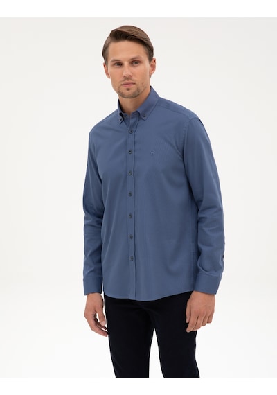 Pierre Cardin Erkek İndigo Gömlek Desenli 50316736-vr028 Indigo