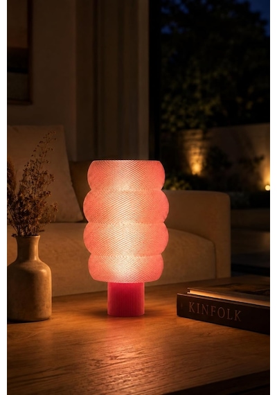 Bloom Dekoratif Masa Lambası, E27 Led, 33 Cm, Pudra Pembe