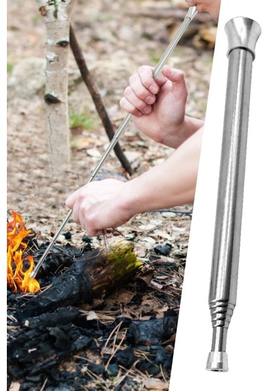 Teleskopik Ateş Başlatıcı Outdoor Üfleme Borusu 63 Cm Çelik