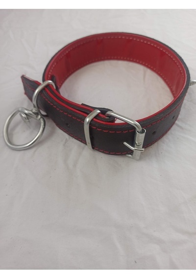 Kozaklı Deri Çivili Dikenli Süslü Köpek Tasması Kırmızı 65 x 4 CM