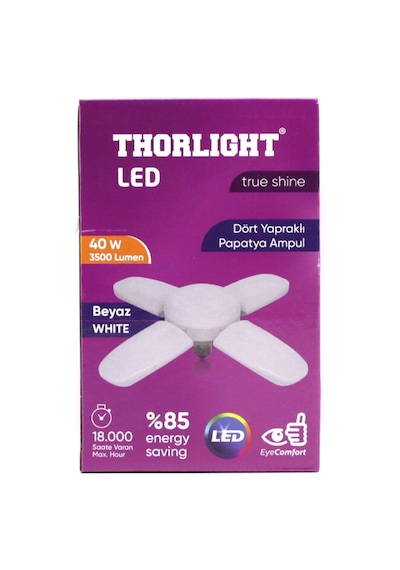 1+4 Kollu - Yapraklı Pervane Modeli Papatya Beyaz Led Lamba Ampul 40w - E27 P-6040b 5047 Belirtilmemiş