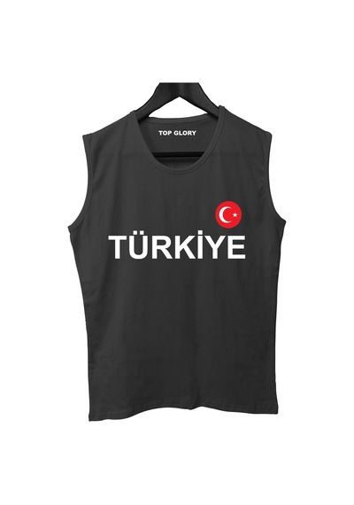 Top Glory Türkiye Baskılı Kolsuz Sporcu T-shirt Tank Top Sporcu Fitness Atlet