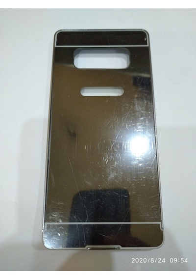 Samsung Uyumlu Note 8 Android Cep Telefon Metal Çerçeve Ayna Kapak Siyah