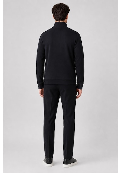 Alexandergardi Cep Detaylı Fermuarlı Dik Yaka Sweatshirt Siyah
