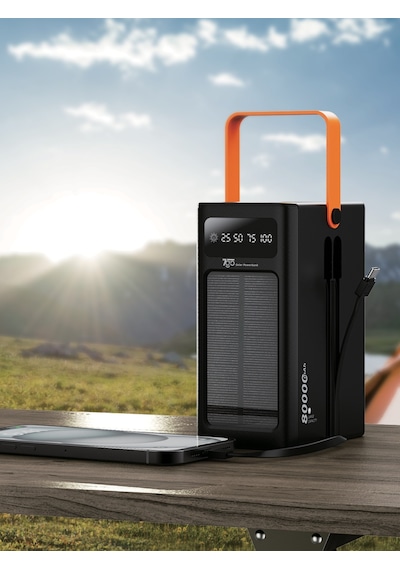 7go Gpw-05 80.000mah Solar Powerbank 4xusb-a, Qualcomm 3.0 Hızlı Şarj, Dahili Lightning & Usb-c Ka Siyah
