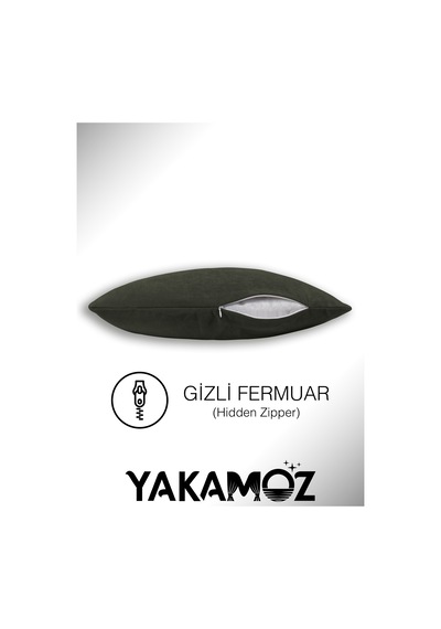 Sarmaşık Yeşili Kırlent , Yastık Kılıfı Kadife Görünümlü Velvet Touch Serisi Sarmaşık Yeşili