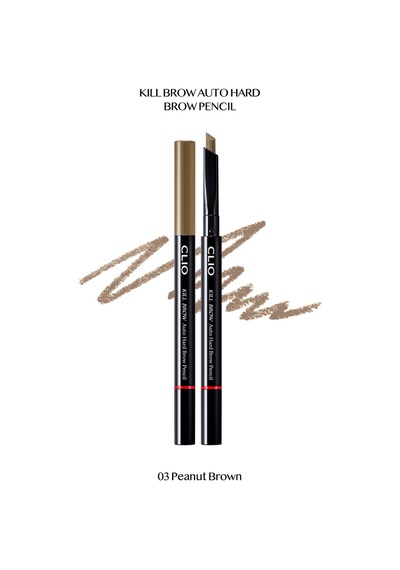 İnce Altıgen Uçlu Kaş Kalemi Clio Kill Brow Auto Hard Brow Pencil 03 Peanut Brown