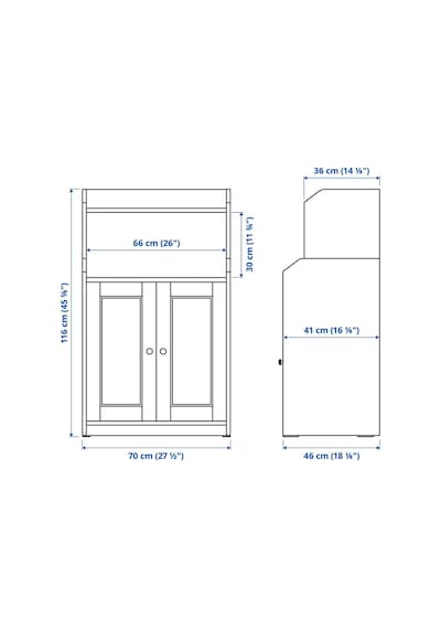 Büfe, Gri, 70x116 Cm Depolama Ve Organizasyo Vitrin Gri Büfe, Gri, 70x116 Cm Depolama Ve Organizasyo Vitrin Gri