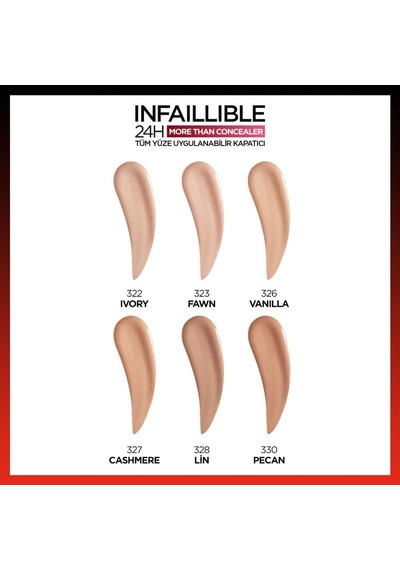 Infaillible Tüm Yüze Uygulanabilir Kapatıcı - 323 Fawn Çok Renkli