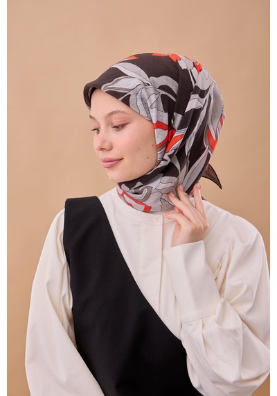 Silk Home Olinda İpek Eşarp 47003-01 Soluk Siyah, Kırmızı, Gri, Füme, Beyaz