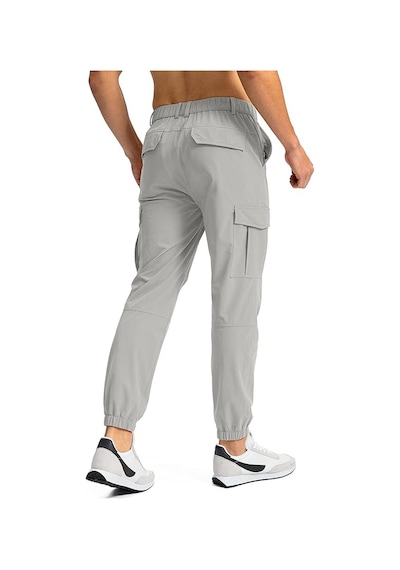 Erkek Doğa Yürüyüşü Golf Ultra Hafif Çok Amaçlı Cepli Kargo Pantolon 001 Açık Gri