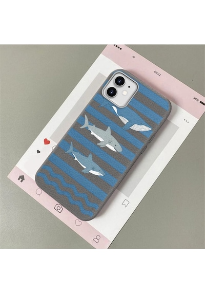 İphone 11 Uyumlu Gri Deri Dokulu Silikon Kamerayı Korur Şok Emici Kılıf 8