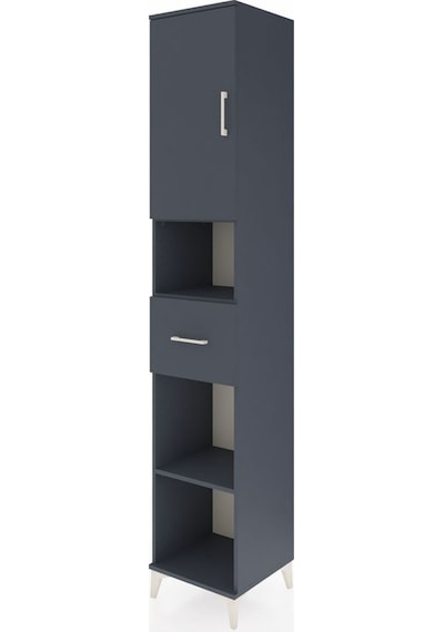 Hyperion Dolap 5 Raflı Tek Çekmeceli Tek Kapaklı 44x44x243 Antrasit-antrasit Antrasit