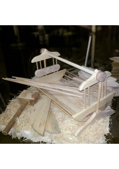 Kişiye Özel İsimli Ahşap Oyuncak Bebek Beşiği 50x30x30 Cm Minderli El Yapımı