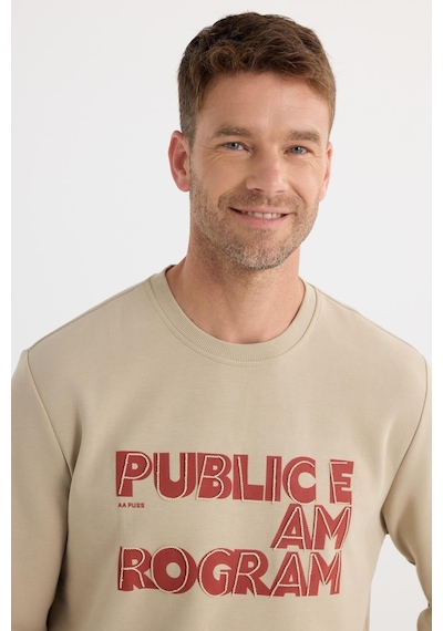 Tudors Unisex Oversize Geniş Kesim Pamuklu Yumuşak Dokulu İçi Polarlı Baskılı Bej Sweatshirt-37297 Bej Tudors Unisex Oversize Geniş Kesim Pamuklu Yumuşak Dokulu İçi Polarlı Baskılı Bej Sweatshirt-37297 Bej