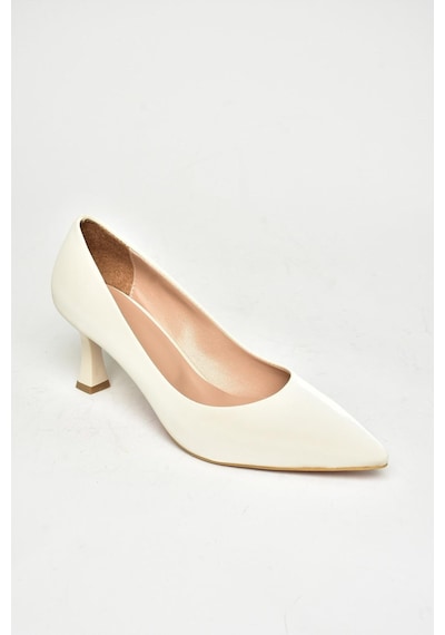 Fox Shoes T676032009 Bej Kalın Topuklu Kadın Ayakkabı Bej