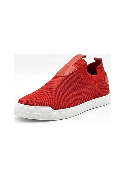 Daytex 4224 Erkek Slip-on - Full Triko Örgü Termo Taban Sneaker Kırmızı