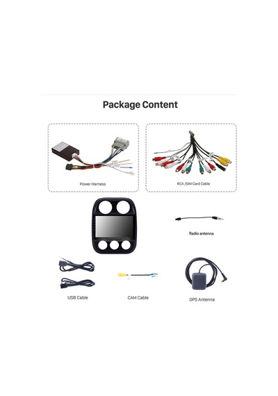Jeep Compass 2010-2014uyumlu Multimedya Navigasyon Usb Kamera Carplayer 4 Ram