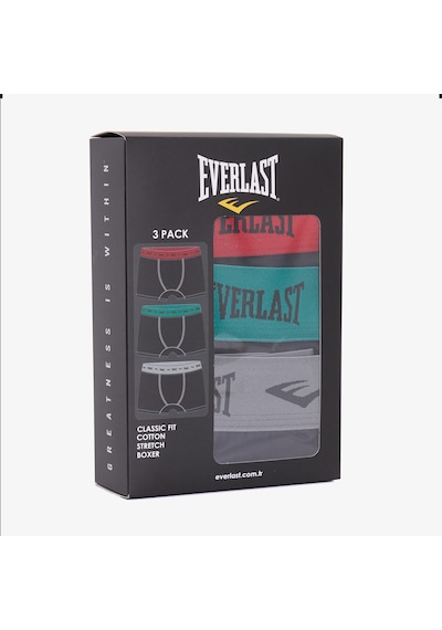 Everlast Renkli Lastik 3'lü Boxer Au0015 Çok Renkli