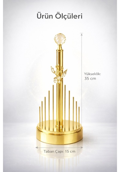 Gold Metal Kaplamalı Çiçek Model Lüks Havlu Peçetelik Mutfak Servislik Çeyizlik Sofra Organizeri Zen Altın