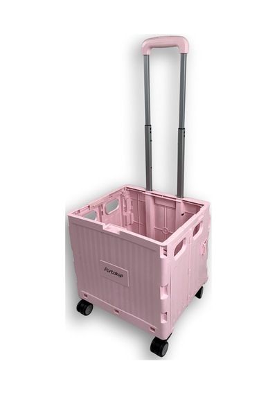4 Tekerlekli, Pembe, 32l Standart Boy, Sabit Tutacaklı Alışveriş Arabası