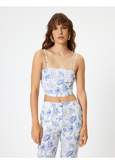 Koton Koton X Melis Ağazat - İnce Askılı Çiçekli Büstiyer Slim Fit Astarlı Mavi Desenli 4sak30125pw Mavi Koton Koton X Melis Ağazat - İnce Askılı Çiçekli Büstiyer Slim Fit Astarlı Mavi Desenli 4sak30125pw Mavi
