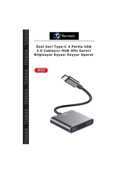 Özel Seri Type-c 4 Portlu Usb 3.0 Çoklayıcı Hub Ofis Gereci Bilgisayar Eşyası Seyyar Aparat