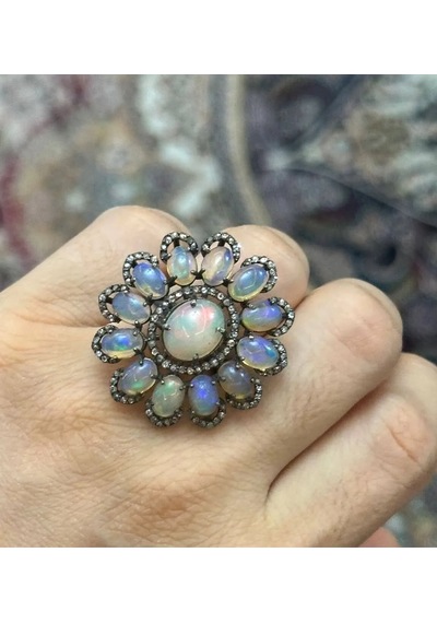 Opal Elmas Yüzük 065