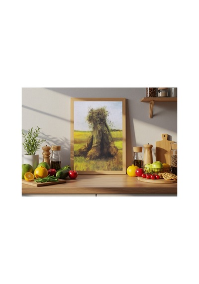Van Gogh Van Gogh Tarlada Buğday Demetleri Çerçevesiz Poster 21x30 Cm A4 Tablo Van Gogh Duvar Dekoru