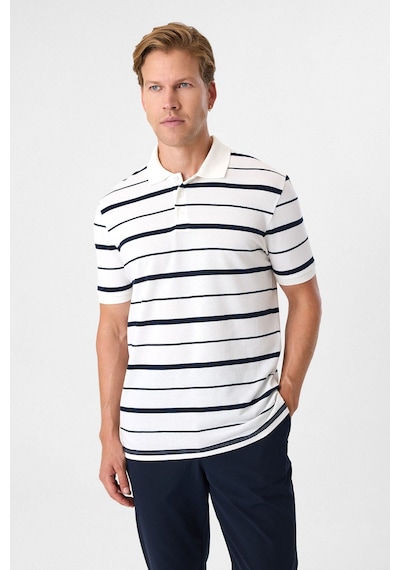 Back And Bond Regular Fit Düğmeli Polo Yaka Tişört Beyaz Back And Bond Regular Fit Düğmeli Polo Yaka Tişört Beyaz